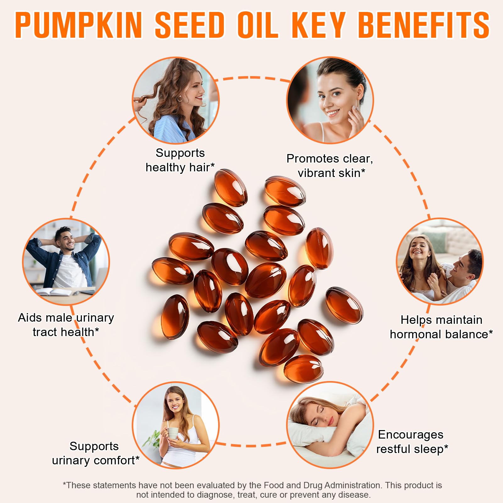 Pumpkin Seed Oil with Saw Palmetto, 1000mg per Serving, 300 Softgels – Cold Pressed Pumpkin Seed Oil Capsules for Hair, Prostate, Urinary & Bladder Health