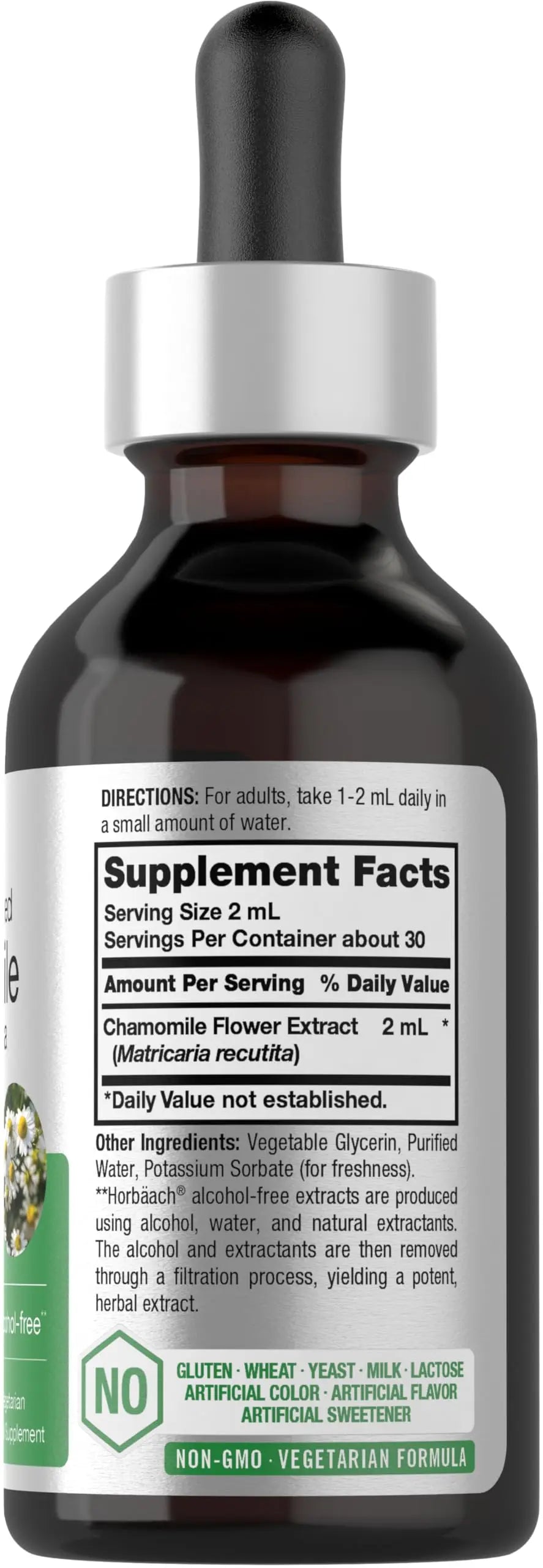 Chamomile Extract Liquid | 2 fl oz | Alcohol Free Supplement | Vegetarian, Non-GMO Horbäach Au supplements