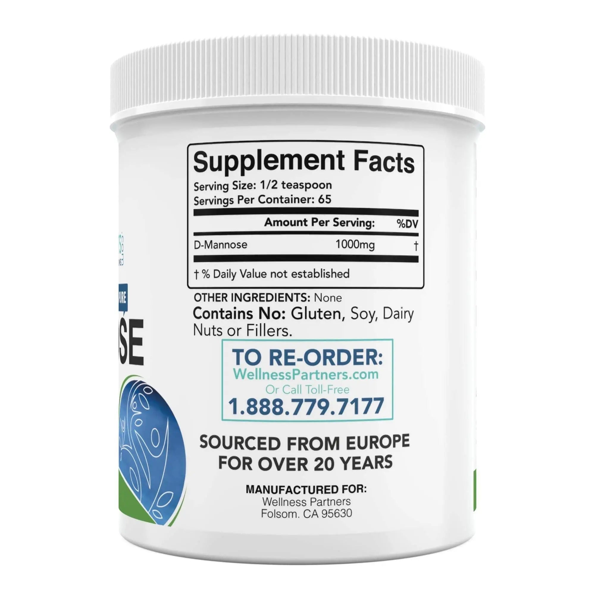 Now New UTI-Slip D Mannose Non GMO Organic Source Powder 65g jar WellnessPartners Au supplements