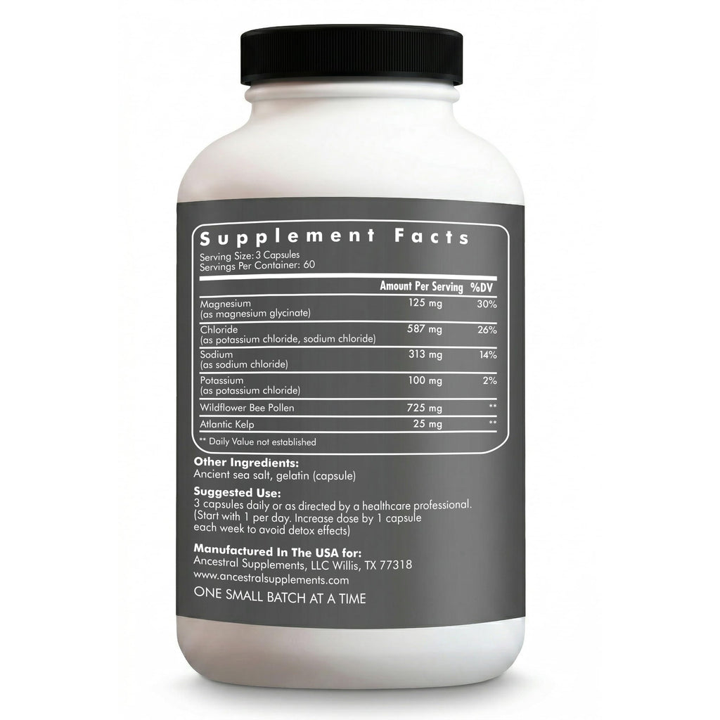 Ancestral Supplements Minerals & Electrolytes with Magnesium, Potassium, Sodium, Supports Optimal Hydration, Immune Health, Athletic Performance,