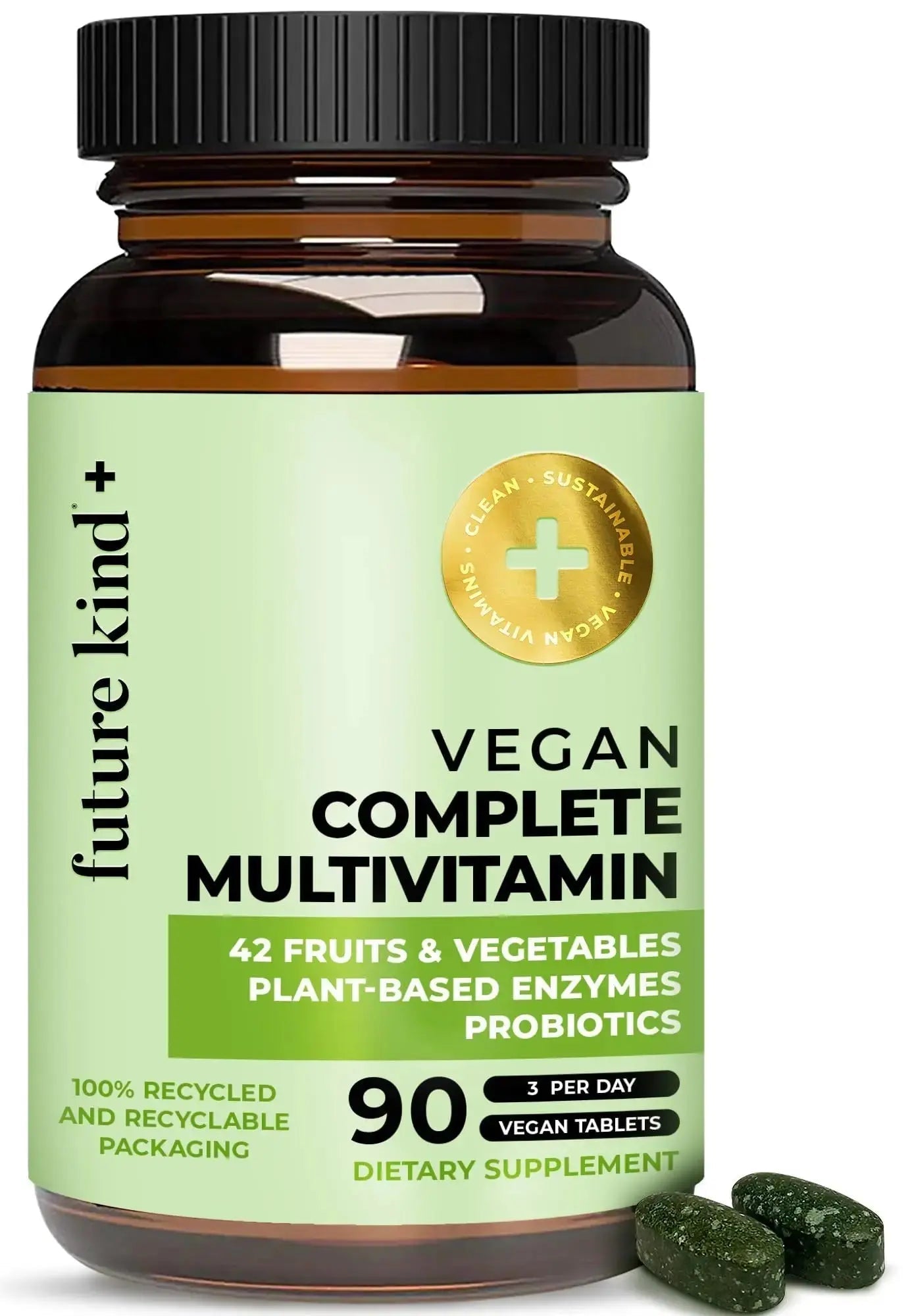 Future Kind Vegan Multivitamins Complete - 42-in-1 Vegan Multivitamins for Women & Men with Enzymes, B12, Zinc, & Probiotics Future Kind Au supplements