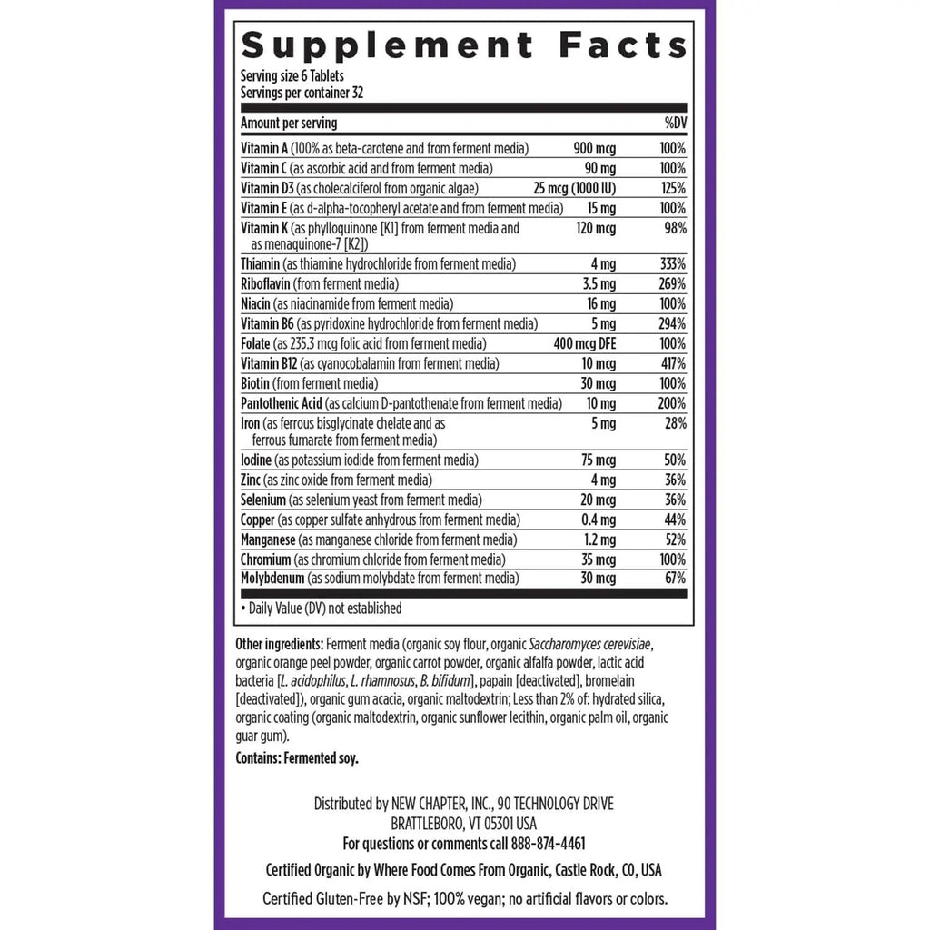 New Chapter Tiny Tabs Multivitamin with 20+ Nutrients for Immune, Cellular Energy & Stress Support, Including Vitamin D3 + B Vitamins, 192 Count New Chapter Au supplements