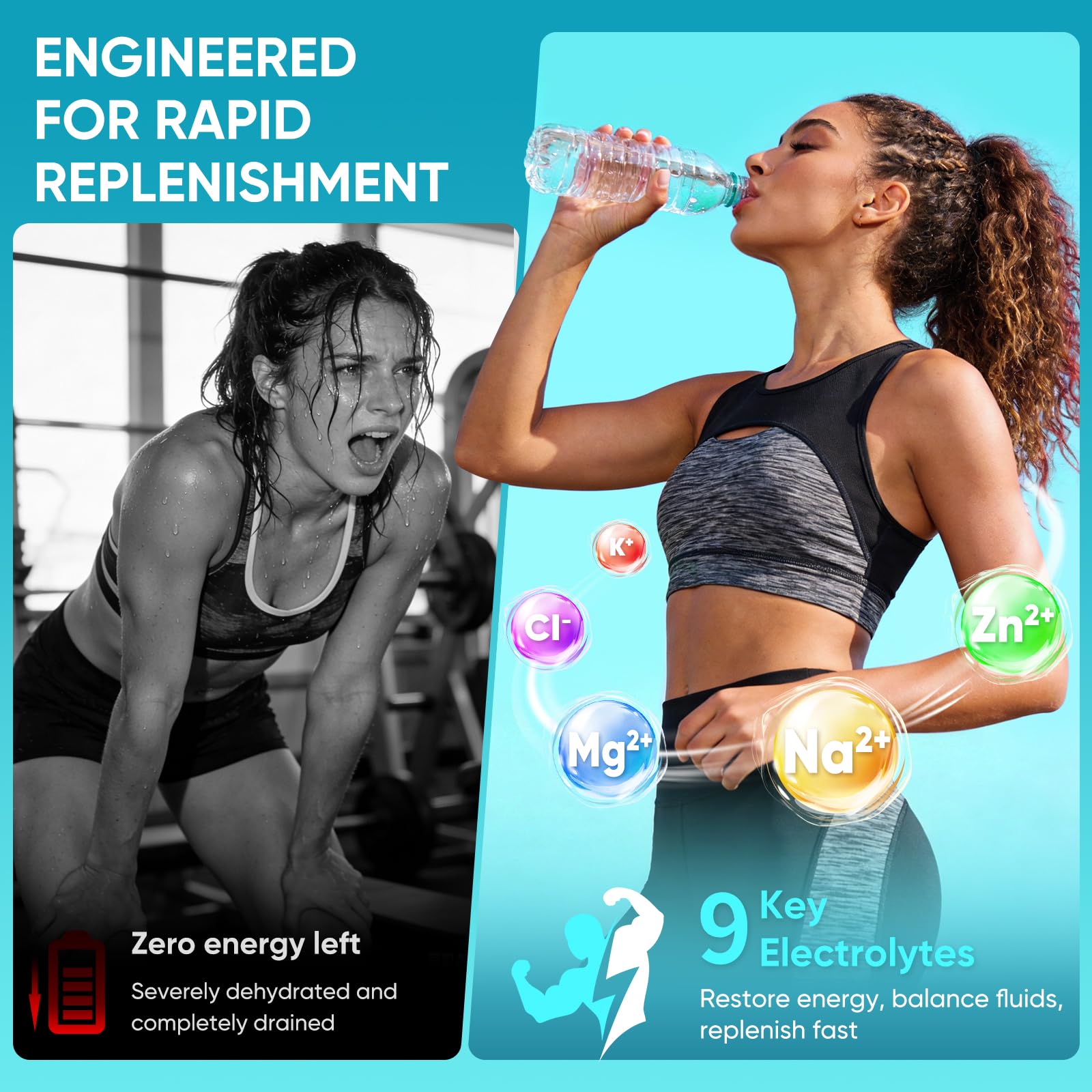 JYNOREX Electrolytes Powder Packets Sugar Free, 30 Sticks High Sodium Hydration Packets, Electrolyte Drink Mix with Lemon Lime Watermelon Peach Berry Kiwi