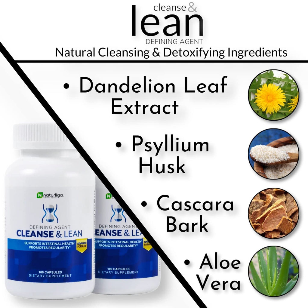 Max Muscle Naturaliga Cleanse and Lean Defining Agent Herbal Cleanse for Regularity w/Natural Detoxifying Ingredients for Gut Health Colon Detox