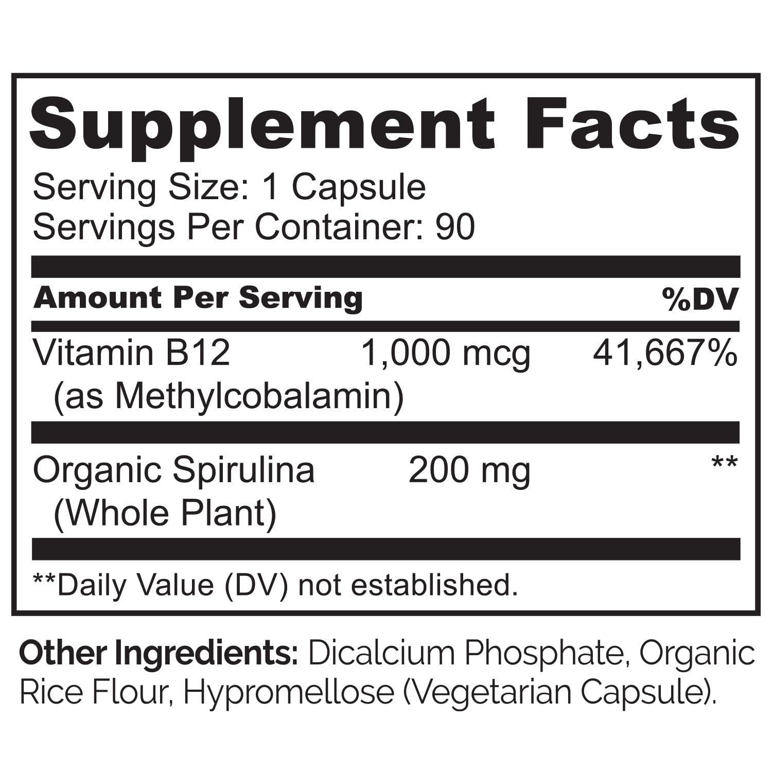NATURELO Vegan B12 - Methyl B12 with Organic Spirulina - High Potency Vitamin B12 1000 mcg Methylcobalamin - Supports Healthy Mood