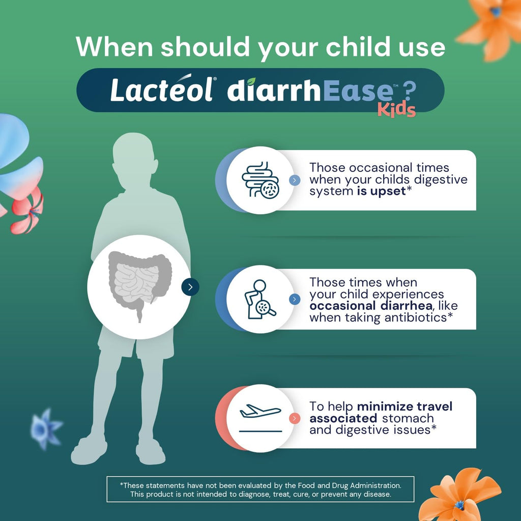 Lactéol diarrhEase Kids - a Safe, Drug Free and clinically Tested postbiotic Strain That Shortens The Duration of Occasional Diarrhea- Works Naturally with Your Child’s Body, 10 Count Lactéol Au supplements