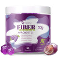 Migcopat 10G Fiber Gummies for Adults, No Sugar Added Grape Flavor, Fiber Supplement with 30 Billion CFU Probiotics Blend, ACV, Vitamin C,