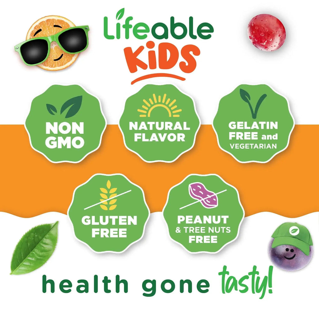Lifeable Kids Multivitamin with Iron Gummies | Great Tasting Vitamins for Kids | Vegetarian Non-GMO Childrens Multivitamin | 90 Gummies Lifeable Au supplements