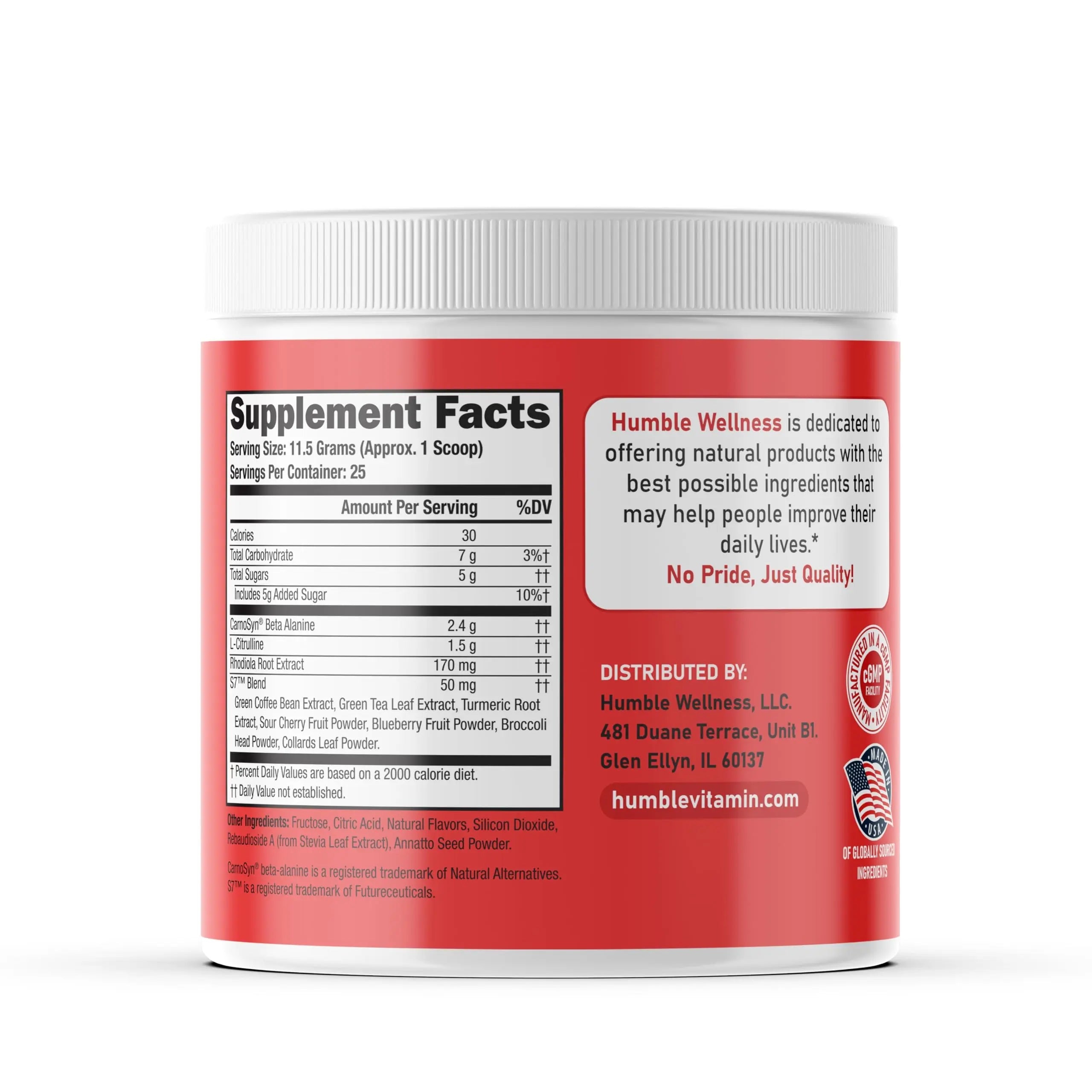 Humble Wellness Pre-Workout: Increase Focus, Decrease Mental Fatigue, Supports Nitric Humble Wellness Au supplements