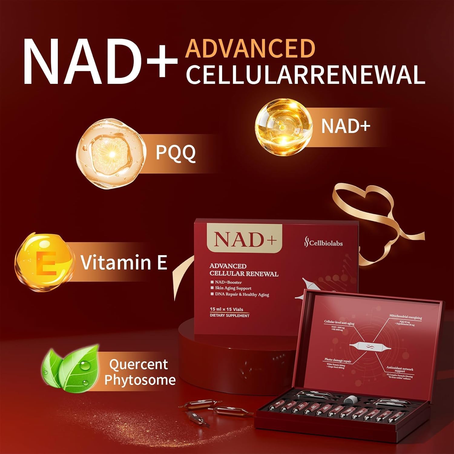 Cellbiolabs NAD Liquid Supplement 1200mg – Advanced Cellular Energy & Renewal Support – Fast-Absorbing NAD Formula for Focus, Vitality & Daily Wellness – Clean Natural Flavor, 15 Servings Cellbiolabs Au supplements