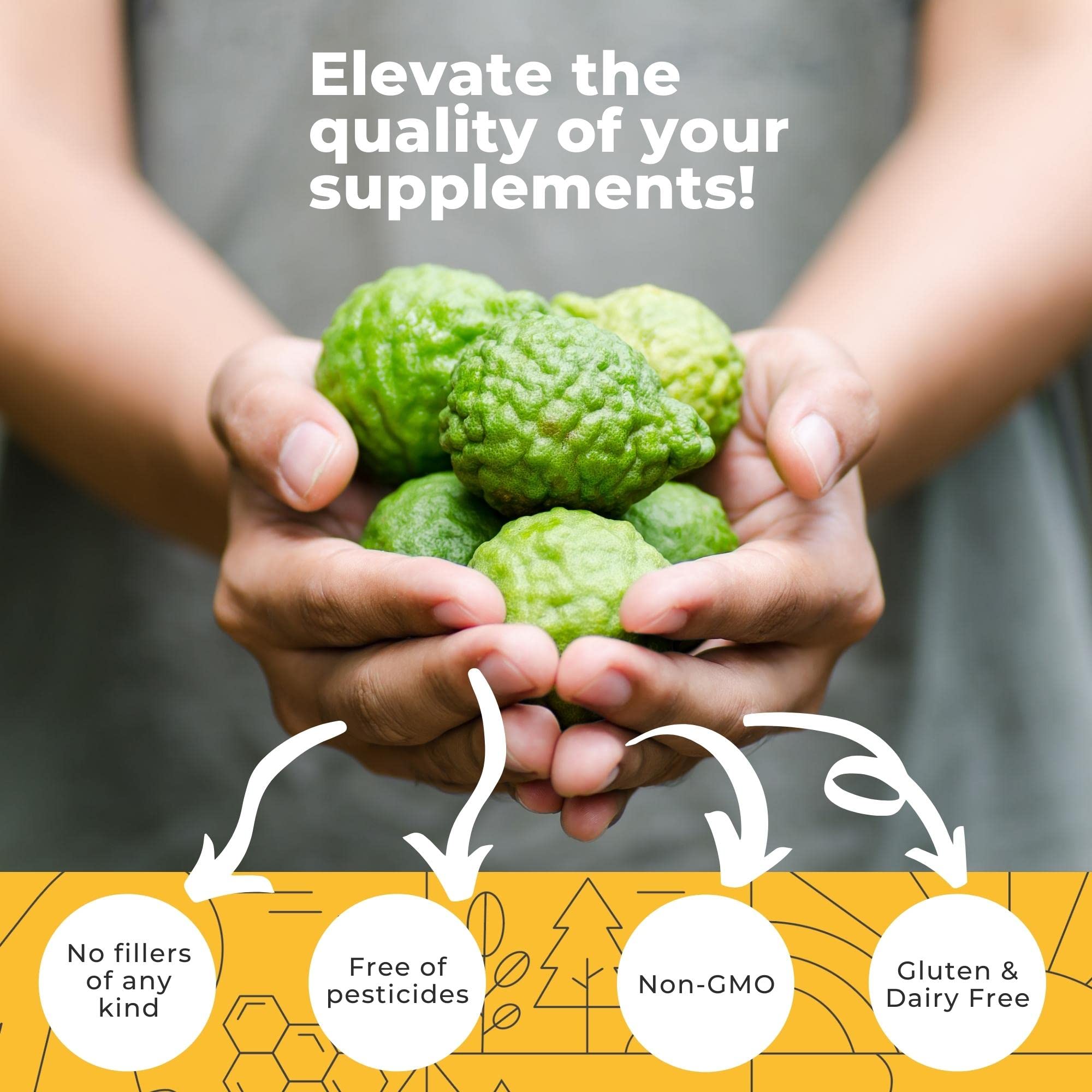 Citrus Bergamot Extract 1000mg Capsules — Natural 25:1 Citrus Bergamot Supplement with 50% Polyphenols Extract and Black Pepper
