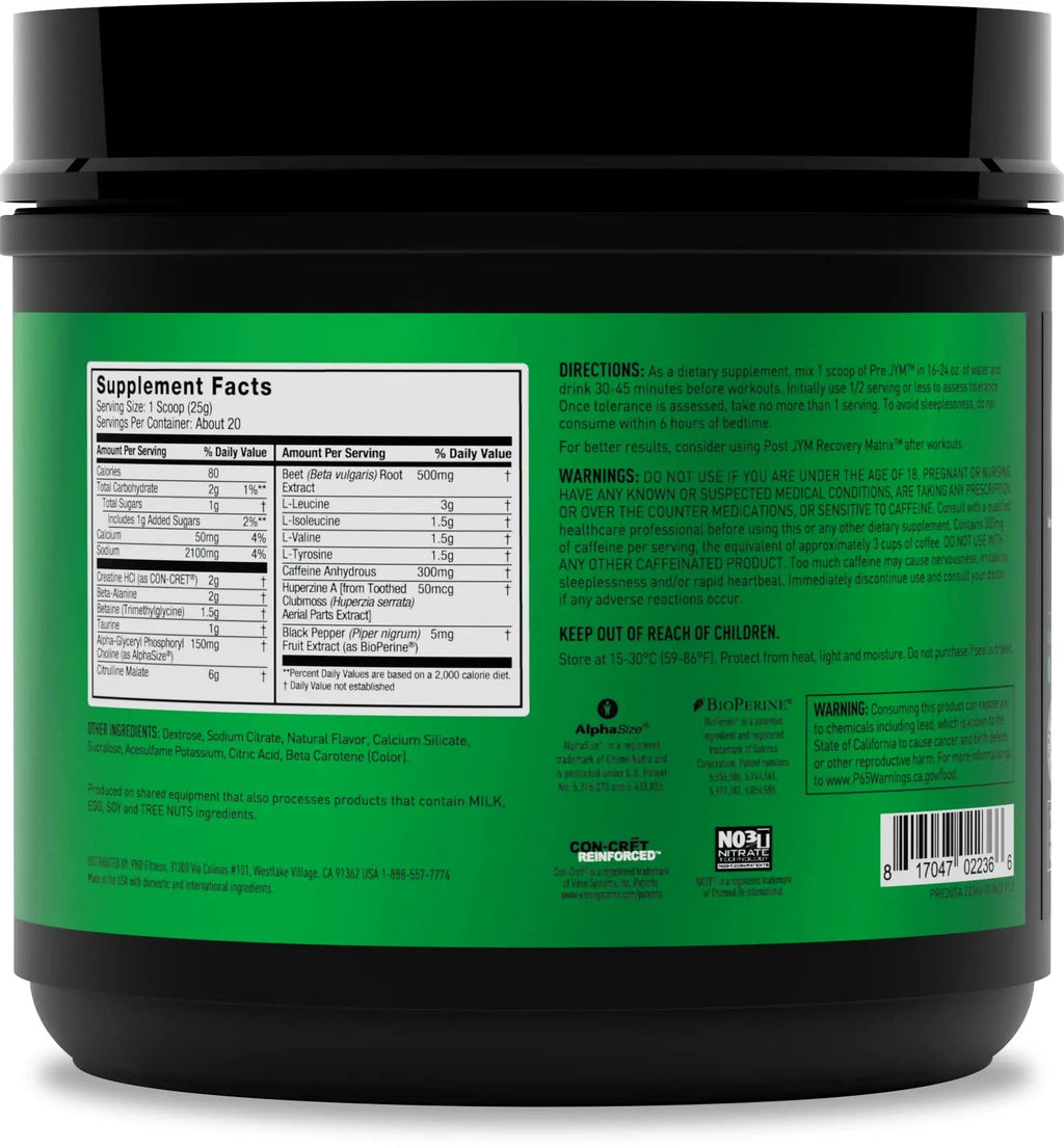 PRE JYM 20 Servings - Tangerine JYM Supplement Science Au supplements