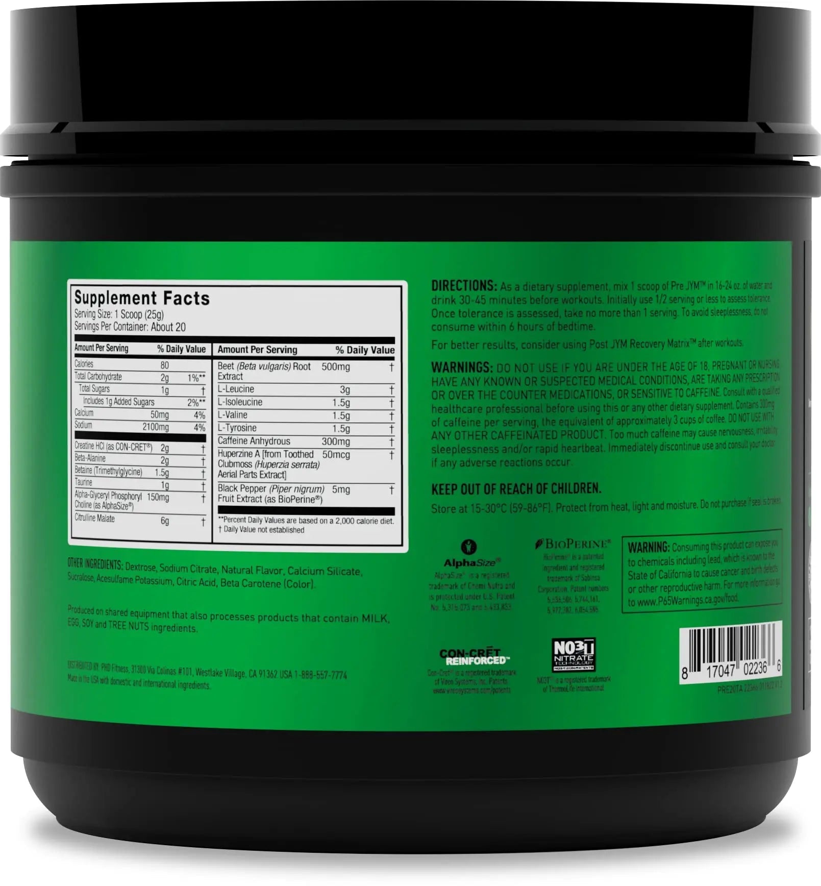 PRE JYM 20 Servings - Tangerine JYM Supplement Science Au supplements