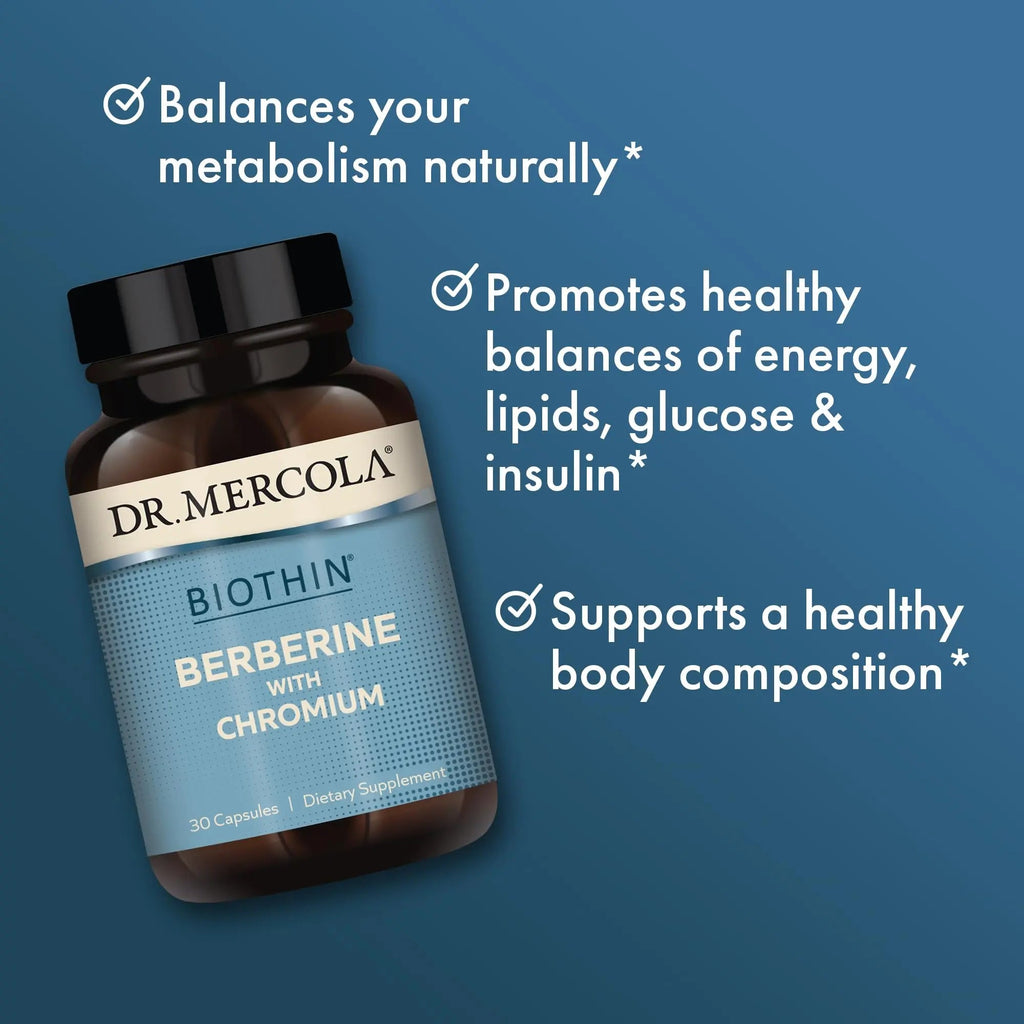 Dr. Mercola Biothin Berberine with Chromium, 30 Servings (30 Capsules), Dietary Supplement Dr. Mercola Au supplements