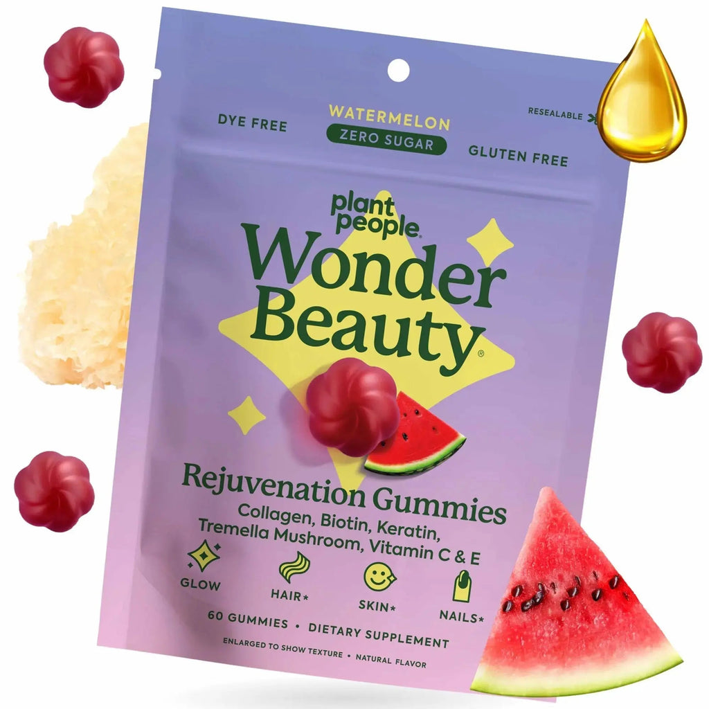 Plant People WonderBeauty Hair, Skin & Nails Rejuvenation Gummies with Tremella Mushroom, Marine Collagen Peptides Plant People Au supplements