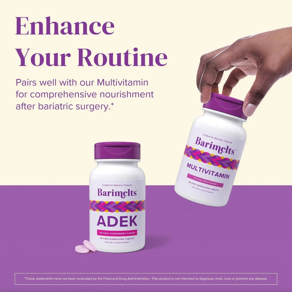 Barimelts ADEK - 60 Fast-Dissolving Tablets (2-Month Supply) - Sugar-Free Bariatric Vitamins for Women Including Vitamin A, Vitamin D, Vitamin E BariMelts Au supplements