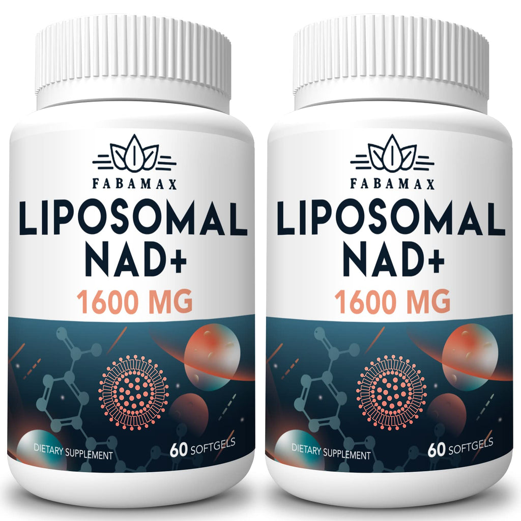 Fabamax 1600 mg Liposomal NAD Supplement, 98% Pure NAD+ Supplement, Superior Absorption, Alternative to Nicotinamide Riboside or NADH to Boost NAD+ for Aging Defense, Energy, Longevity, 120 Softgels Fabamax Au supplements