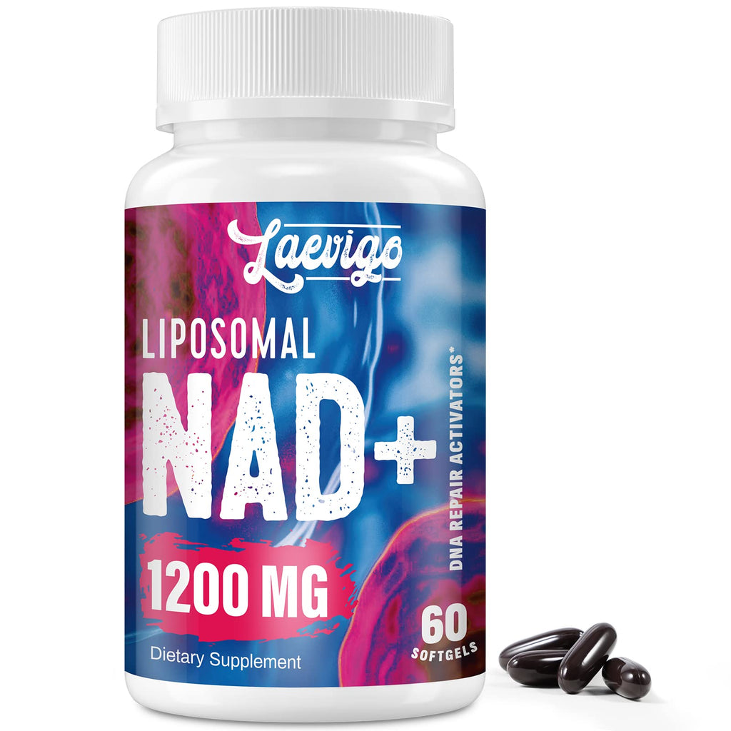 Laevigo Liposomal NAD+ Supplement 1200mg High Absorption, Cellular Energy & Mitochondrial Support, NAD Plus for Longevity & Vitality, Anti-Aging Formula, 60 Softgels Laevigo Au supplements