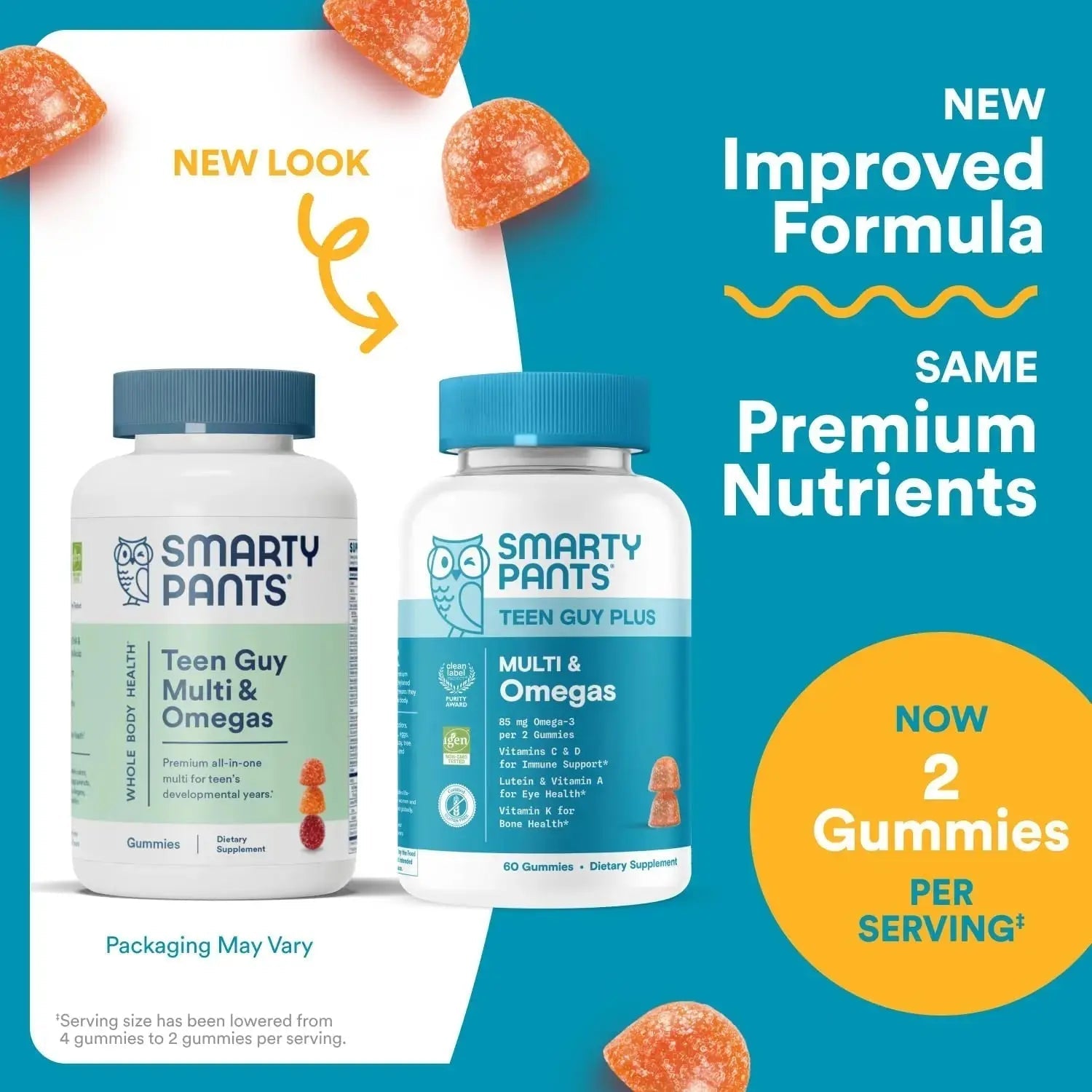 SmartyPants Teen Guy Multivitamin Gummies - Improved Formula: Omega 3 (DHA/EPA), Vitamin D3, C, Vitamin B12, B6, A, K & Zinc SmartyPants Au supplements