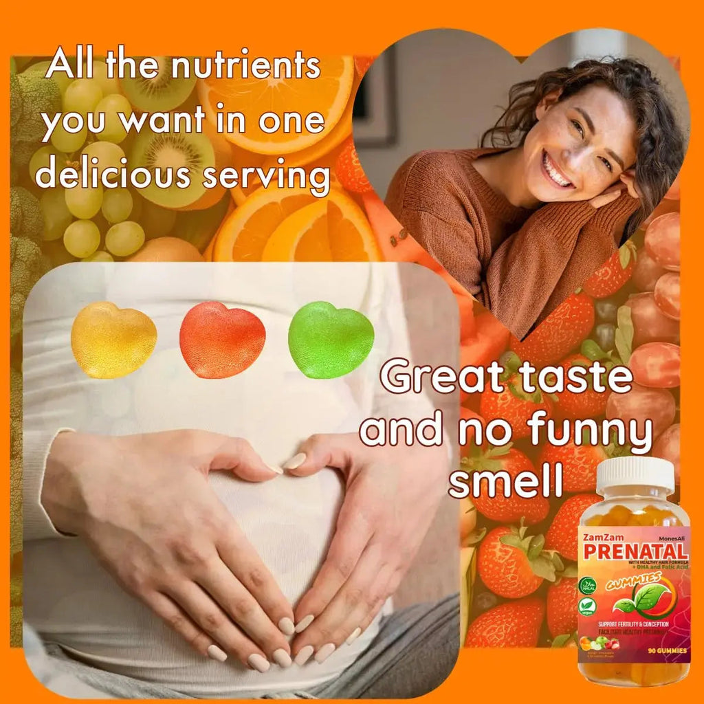 MonesAli Prenatal Gummies for Women Vitamins| & Postnatal | Vegan, Halal, Gelatin Free | with Folate, Iron & Biotin | MonesAli Au supplements