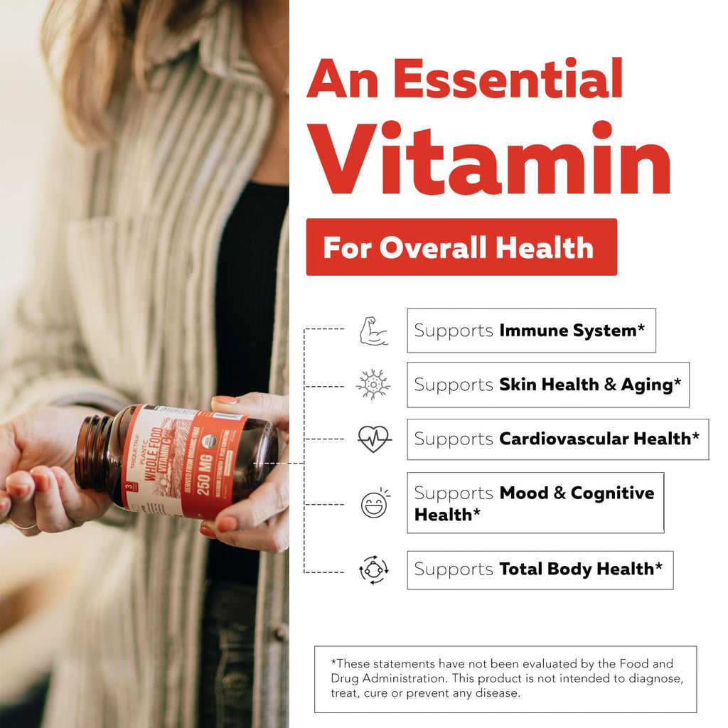 Organic Vitamin C | Whole Food Vitamin C from Fruit Plus Absorption Enhancing Cofactors - Vegan, Enhanced Bioavailability - Immune Support