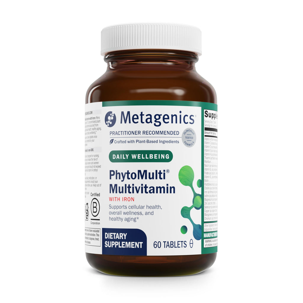 Metagenics PhytoMulti with Iron - Daily Multivitamin for Men & Women with Phytonutrients* - Methylfolate, Vitamins A‑K, Zinc & B6 - Iron Bisglycinate 18 mg