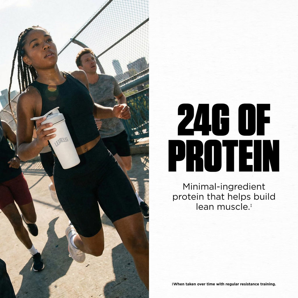 Levels Grass Fed Whey Protein Powder, No Artificials, 24G of Protein, Vanilla Bean, 1LB