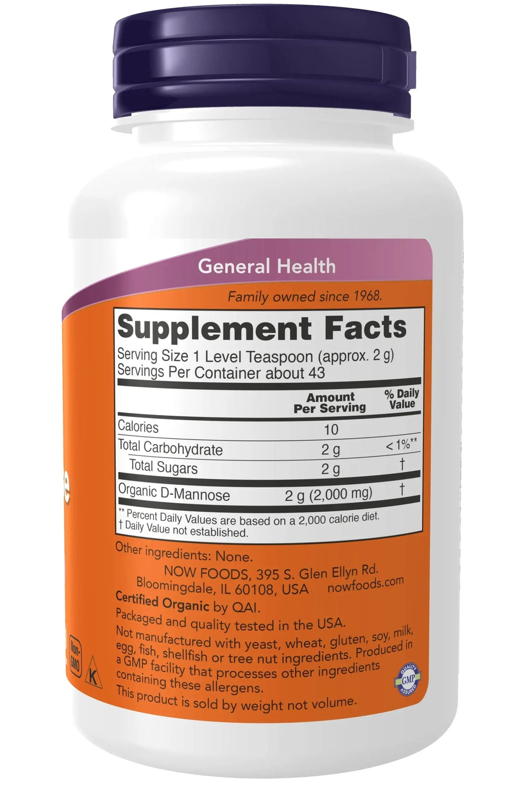 NOW Foods, D-Mannose Pure Powder, 3 oz (85 g) NOW Foods Au supplements