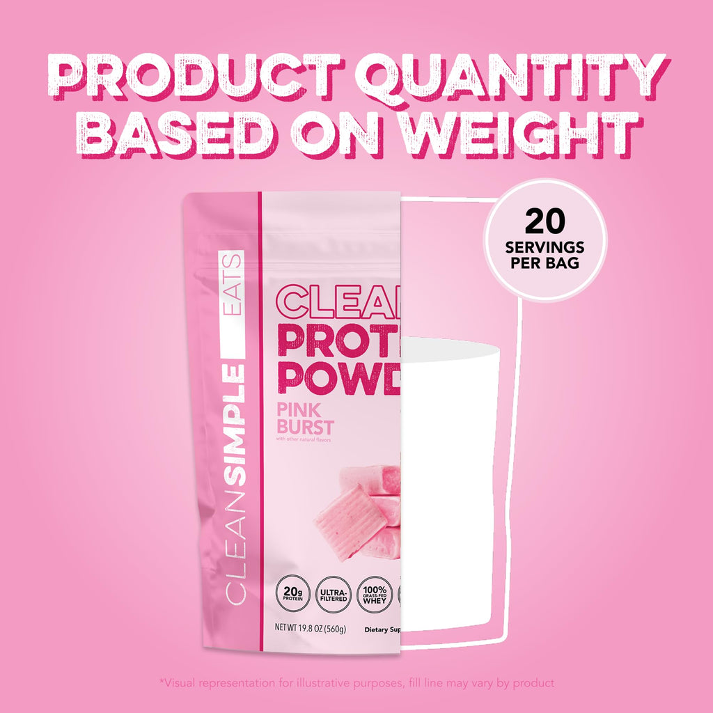 Clean Simple Eats Clear Protein Drinks, 20G Grass Fed Whey Protein Isolate, Ultra Filtered, Light & Refreshing Beverage, Low Lactose, No Artificial Ingredients,