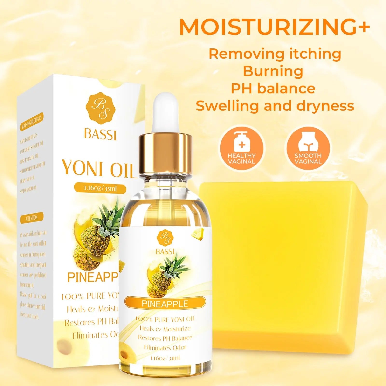 Feminine Wash & Yoni Oil & Yoni Soap Set for Women, Yoni Wash for Vaginal Ph Balance Remove Odor BASSI Au supplements