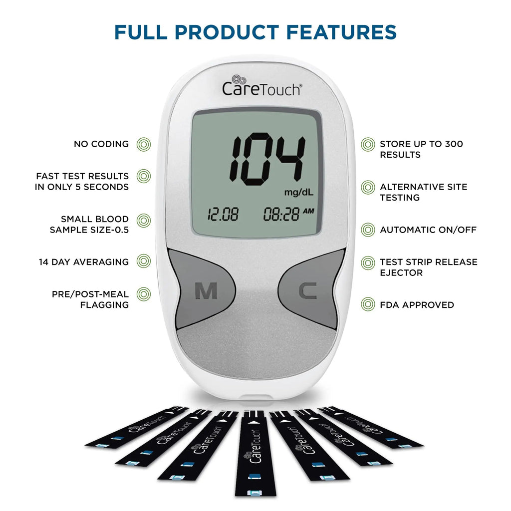 Care Touch Blood Glucose Meter Kit - Diabetes Testing Kit with Glucometer Care Touch Au supplements