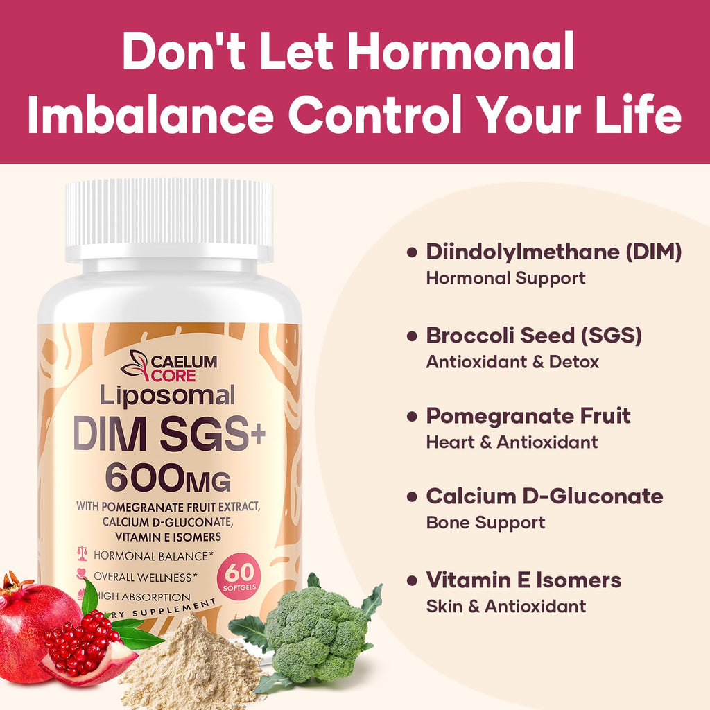CEALMU CORE Liposomal DIM SGS Supplement - Estrogen Supplements for Women & Men Contains Sulforaphane Glucosinolate, Vitamin E, Pomegranate Fruit - Support Detox and Antioxidant (1 Pack) CEALMU CORE Au supplements