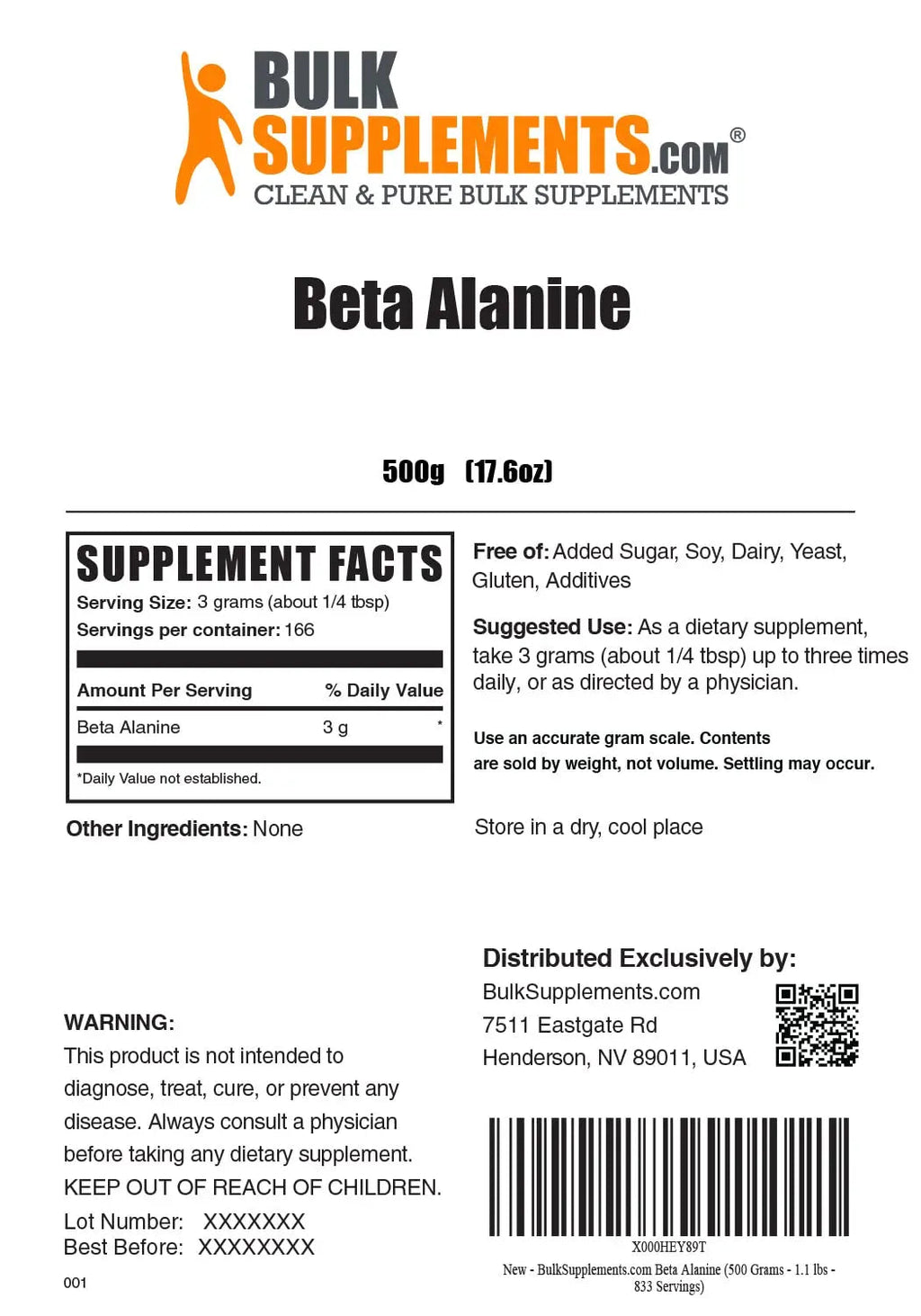 BULKSUPPLEMENTS.COM L-Citrulline DL-Malate 2:1 Powder 500g & Beta Alanine Powder BULKSUPPLEMENTS.COM Au supplements