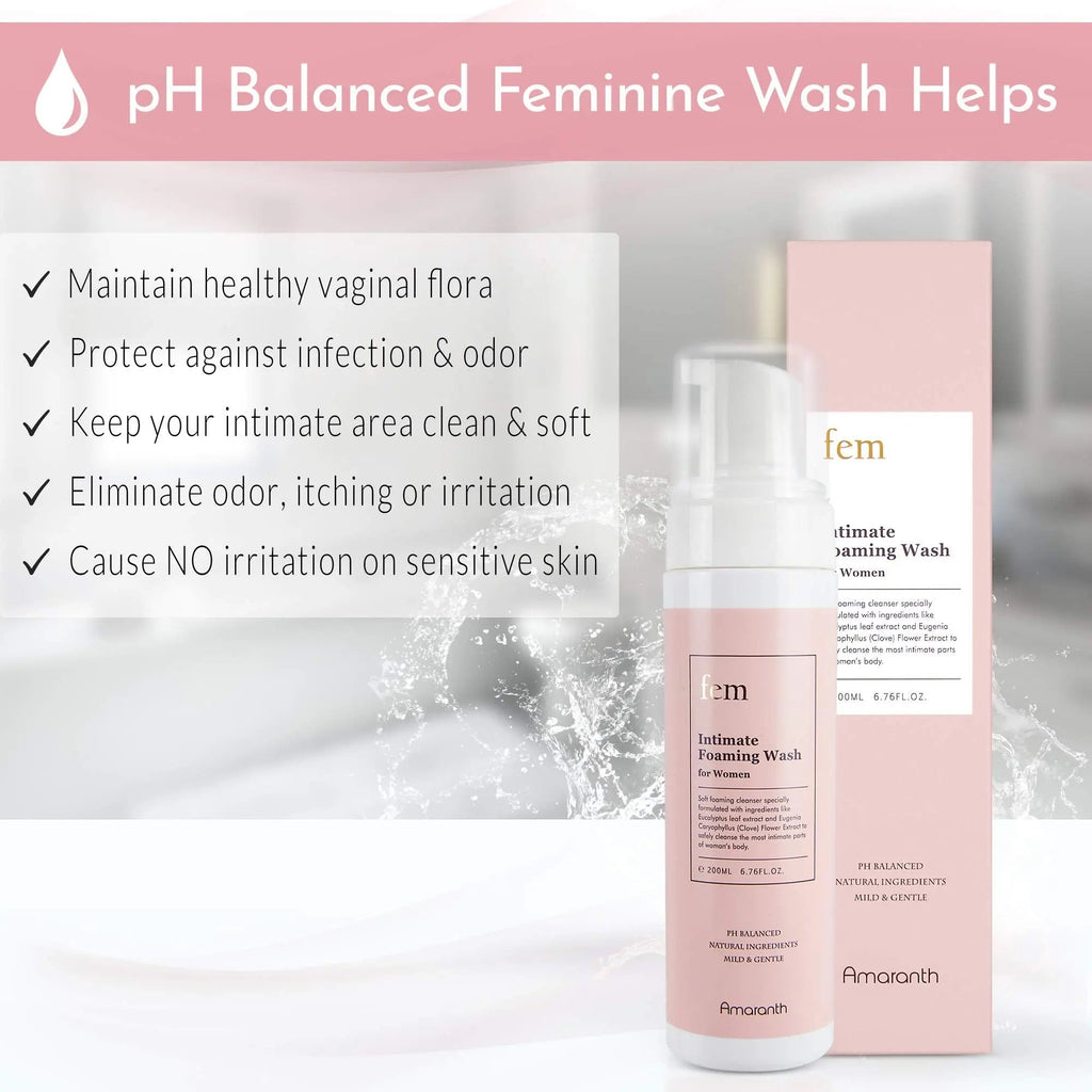 fem pH Balance Intimate Wash for Women, Feminine Wash for Sensitive Skin, Gentle Cleanser Amaranth Au supplements