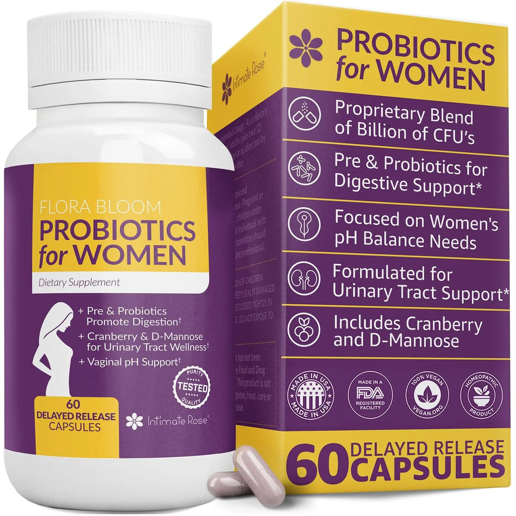 Complete Vaginal Probiotics for Women - w/Added Cranberry, D-mannose to Promote Intimate Rose Au supplements