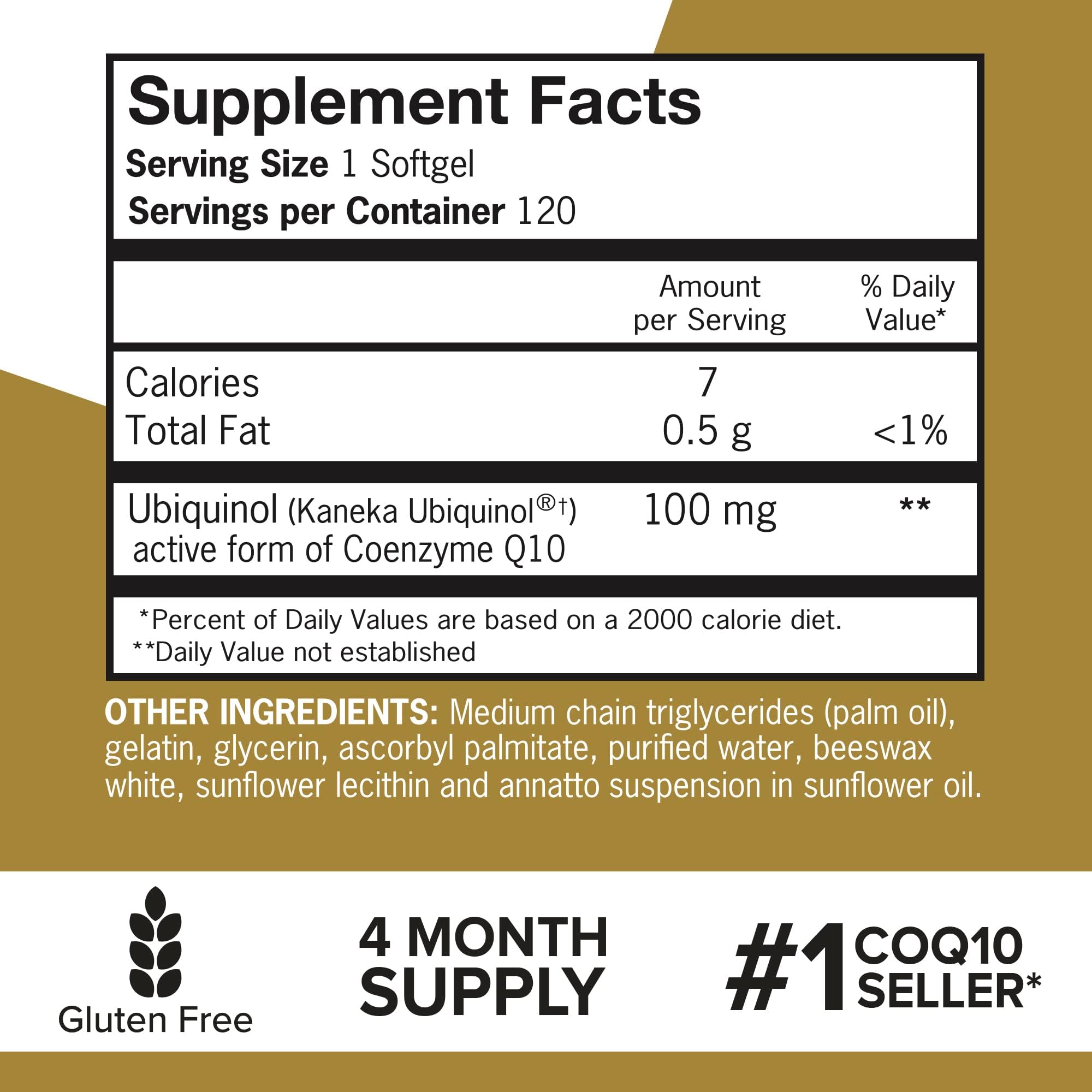 Qunol 100mg Ubiquinol, Powerful Antioxidant for Heart & Vascular Health, Essential for Energy Production