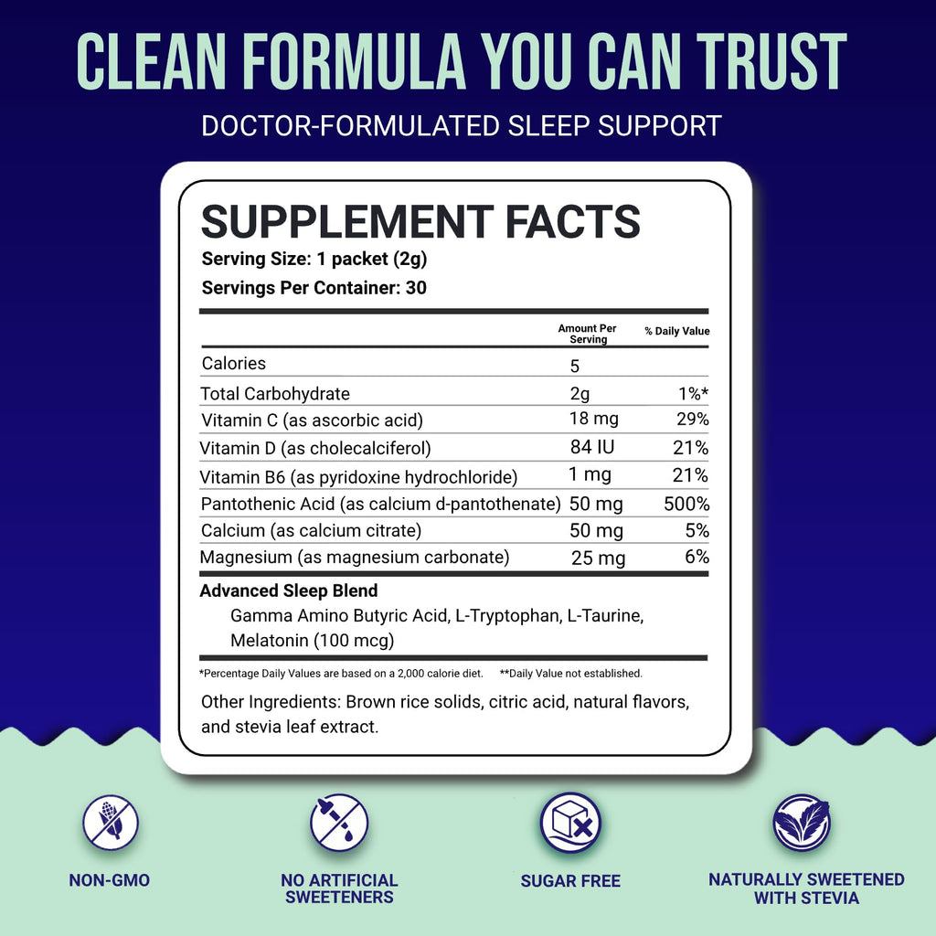 Dr. Price’s Natural Sleep Aid Powder – Berry-Citrus, 30 Packs | Sleep Powder Drink Mix with Magnesium, Microdose Melatonin & Tryptophan | Sleep Support for Adults | Doctor-Formulated, Made in USA Dr. Price's Vitamins Au supplements