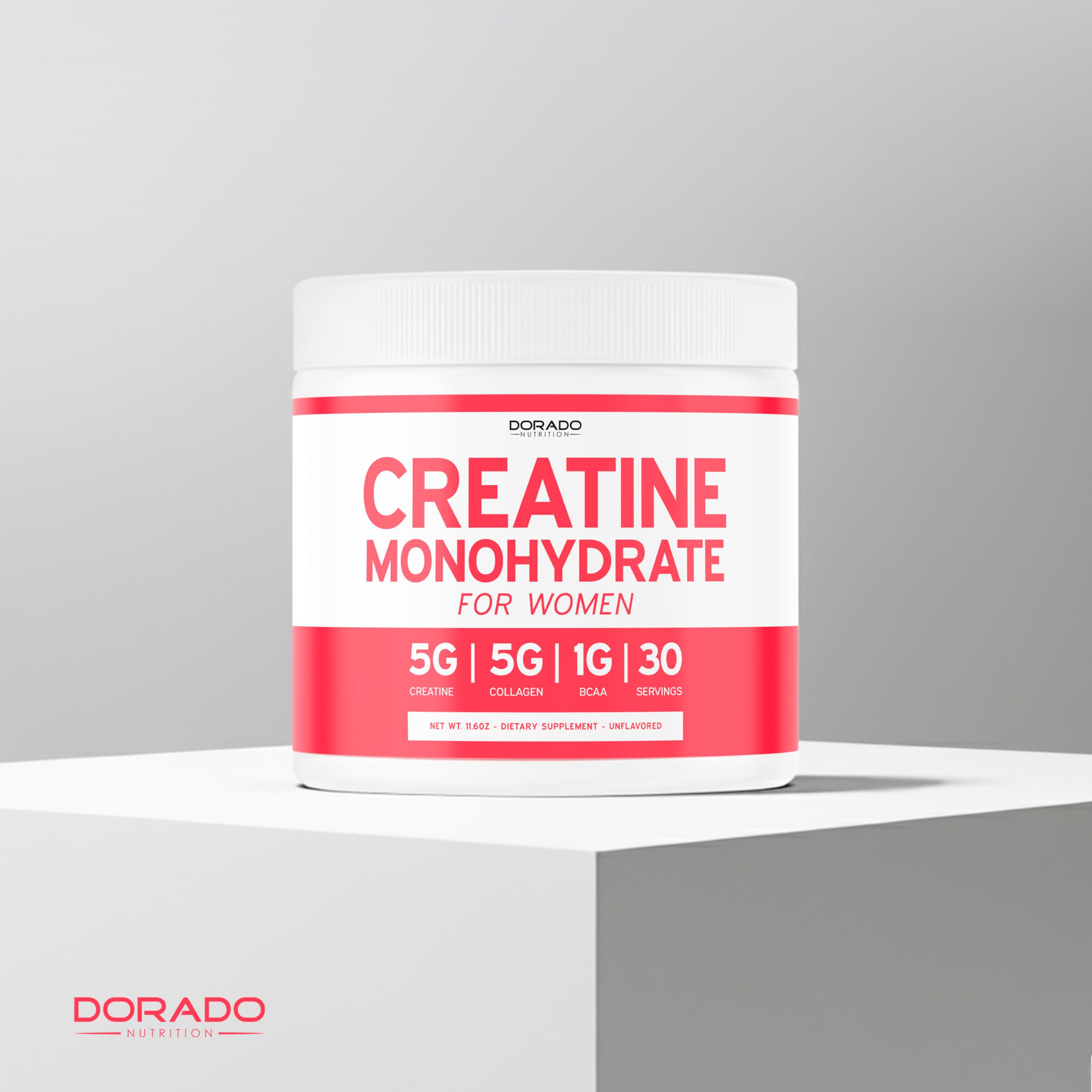 Creatine for Women | Creatine Monohydrate Powder 5G + 5000mg Collagen + 1000mg BCAA 2:1:1 Powder (30 Serving) Support Glutes, Lean Muscles, Recovery, Energy & Stamina Non-GMO, Gluten Free - USA Made DORADO NUTRITION Au supplements