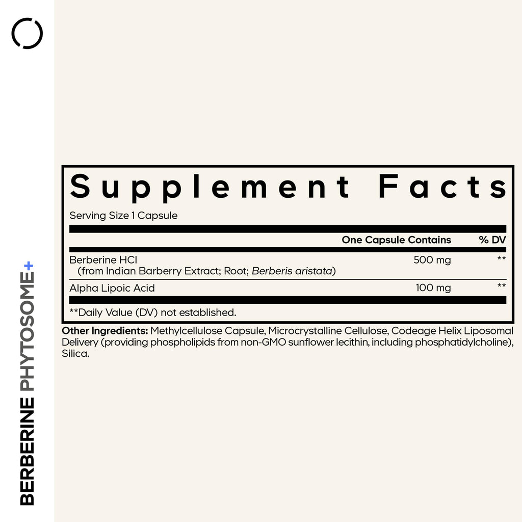 Codeage Berberine Phytosome Supplement - Berberine HCL, Alpha Lipoic Acid, Phospholipid Complex - 2-Month Supply - Berberine HCL - Berberine Hydrochloride - Gluten-Free, Non-GMO - 60 Capsules Codeage Au supplements