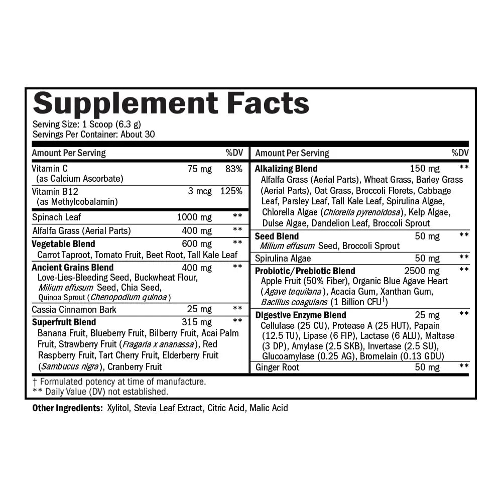 Super Greens Powder Superfood - Greens Powder with Probiotics Prebiotics Digestive BioSchwartz Au supplements