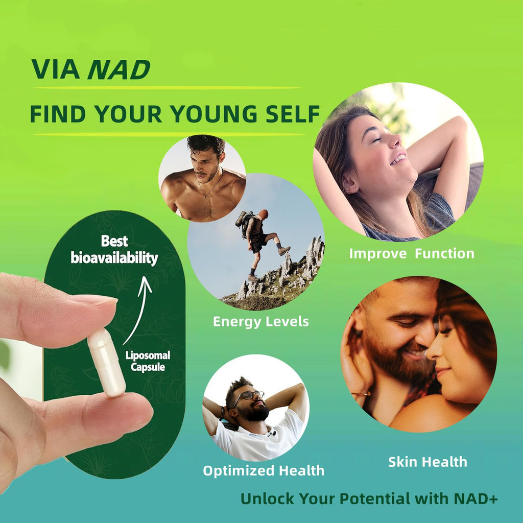 Renyqatt NAD+ Supplement - Liposomal Nicotinamide Riboside - Supplement for Anti-Aging, Energy, Focus - 80 Capsules（1B） Renyqatt Au supplements
