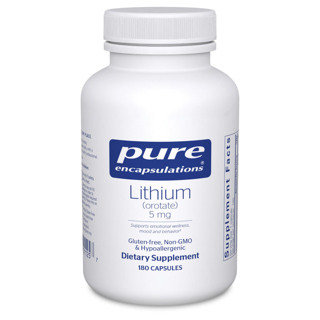 Pure Encapsulations Lithium Orotate 5 mg - Brain Support Supplement - with N-Acetyl-L-Cysteine (NAC) for Memory & Brain Behavior*
