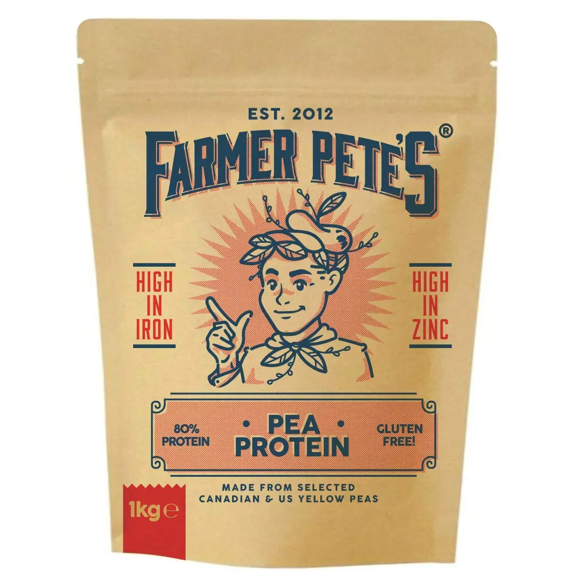 Farmer Pete's Pea Protein Powder 1kg - Dairy Free, Gluten Free, Natural Plant Based Vegan Protein Powder Isolate (1kg) Farmer Pete's Au supplements