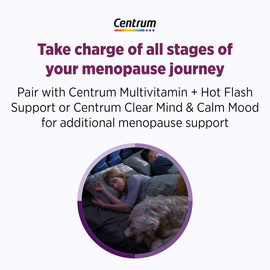 Centrum Restful Sleep Menopause Support Tablets, Supplement with Clinically Studied DailyZz and geniVida, 28 Count Centrum Au supplements