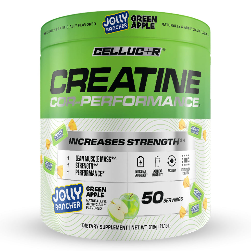 Cellucor Creatine Powder, Jolly Rancher Green Apple - Increases Strength, Lean Muscle Mass & Endurance, Micronized Creatine for Fast Absorption,