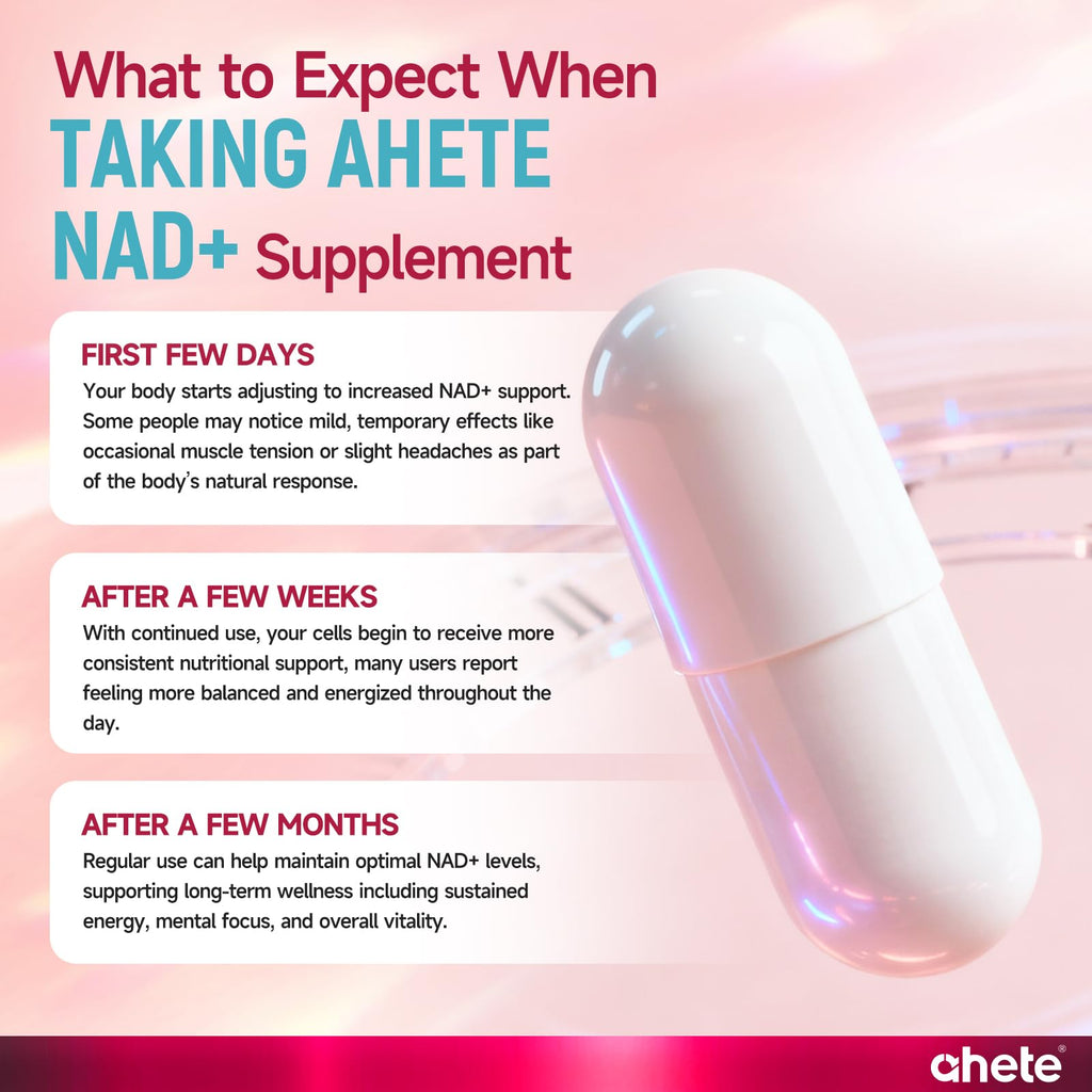 Ahete NAD Supplement with L-Ergothioneine, PQQ, Vitamin B6, and NMNH Supplement - for Cellular Health, Energy Support and Healthy Aging for Women & Men - Vegetarian, Non-GMO, Gluten Free- 90 Capsules Ahete Au supplements