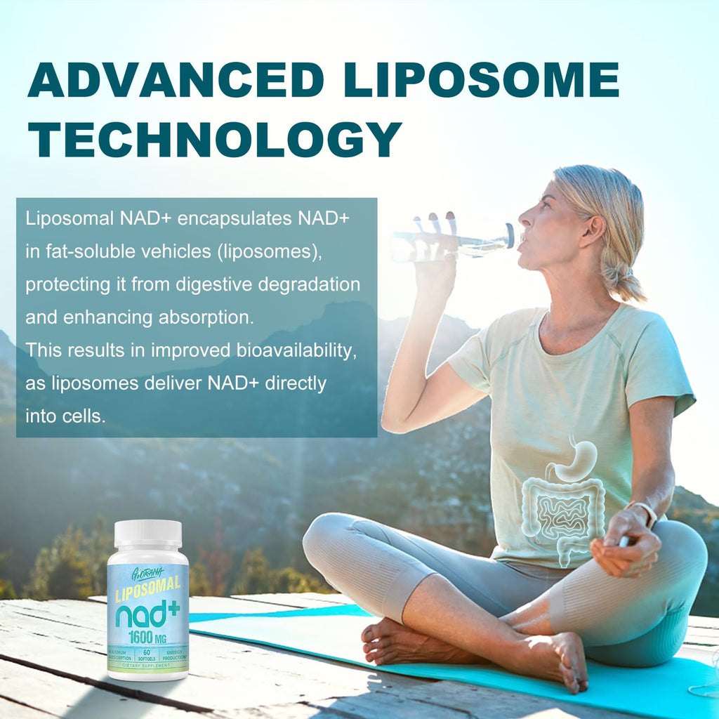 GIORANA 1600 MG Liposomal NAD+ Supplement, NAD+ Boosting Supplement, Superior Absorption, Vitamin B3 for Aging Defense, Longevity, Energy, Repair, Non-GMO, 60 Softgels GIORANA Au supplements
