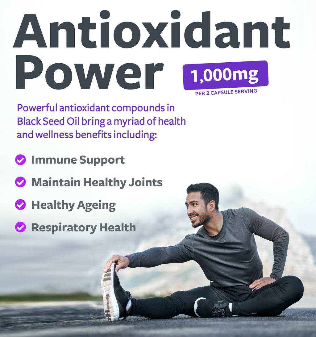 Black Seed Oil - 120 Softgel Capsules Skin Health (Non-GMO & Vegan) Cold-Pressed Nigella Sativa Producing Pure Black Cumin Seed Oil with Vitamin E
