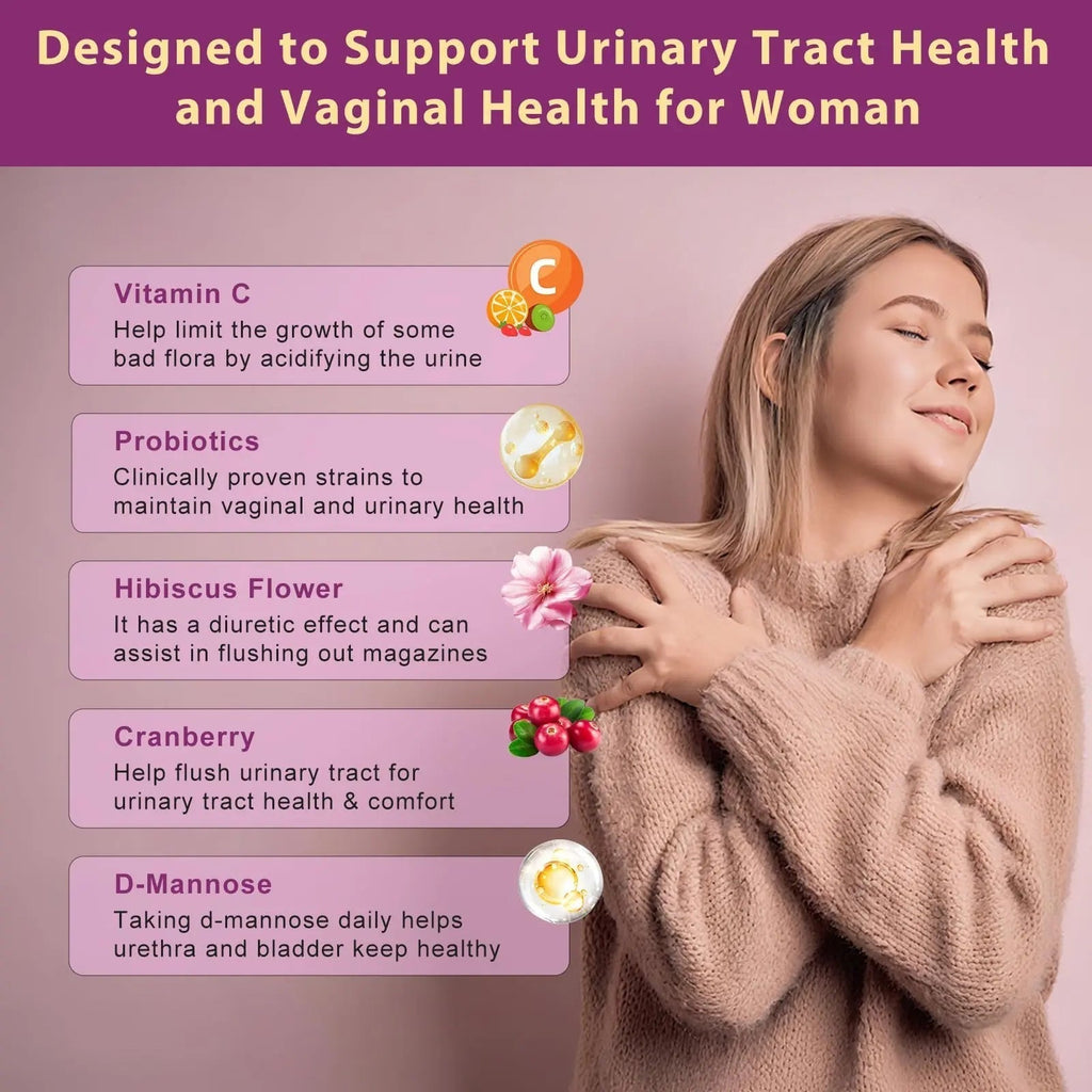 DRFOSTER Urinary Tract Health for Women, Vaginal Probiotics for Women pH Balance with D-Mannose, Cranberry, Probiotics and Prebiotics for Digestive Helath 90 Veggie Capsules DRFOSTER Au supplements