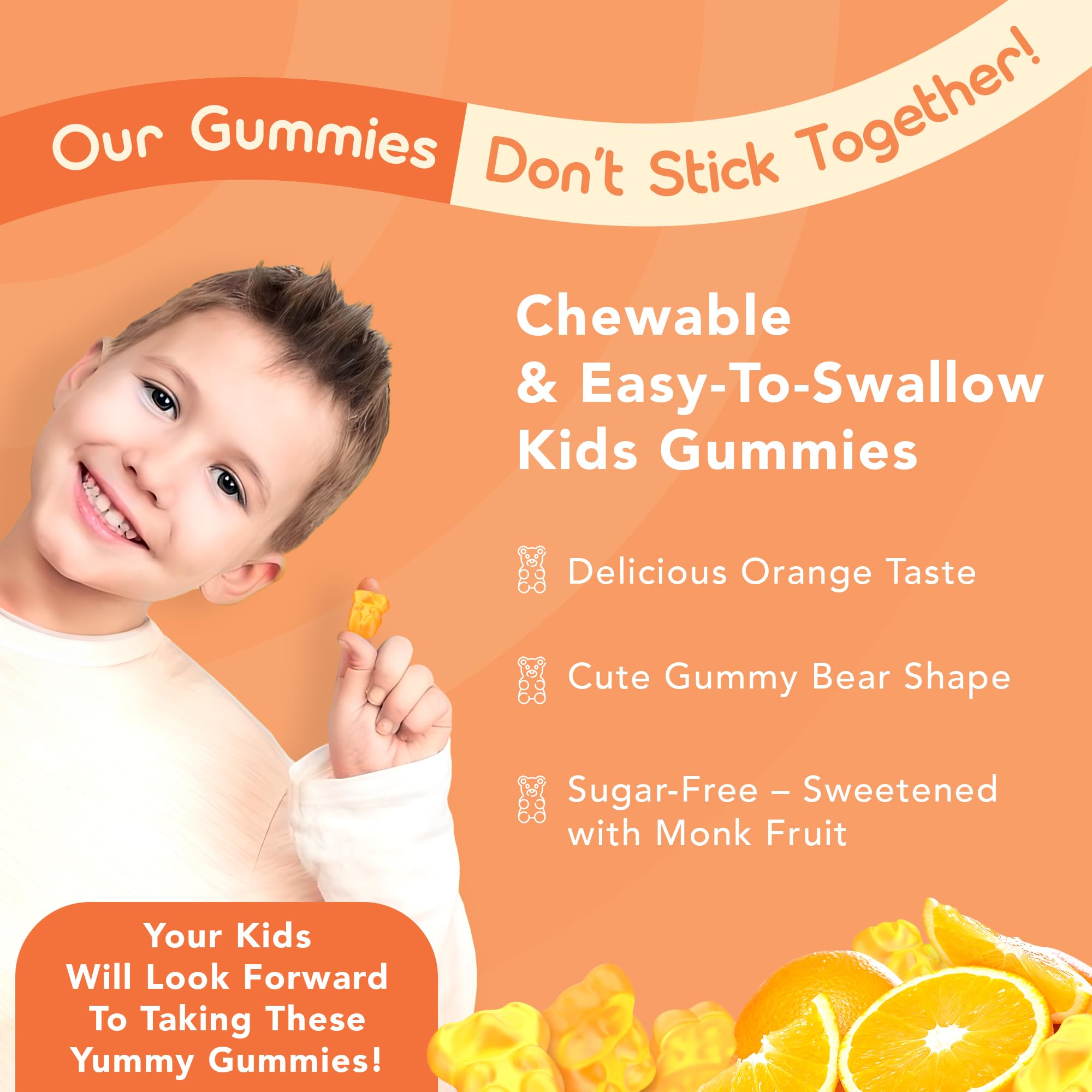 GOJOY NATURALS Kids Focus Gummies – Saffron, Magnesium Glycinate, L-Theanine & Inositol Supplement for Kids & Teens – Focus